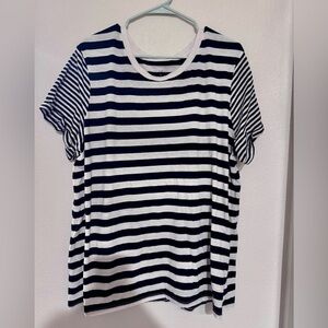 Torrid Black and White Striped Short Sleeve Tee Size 3